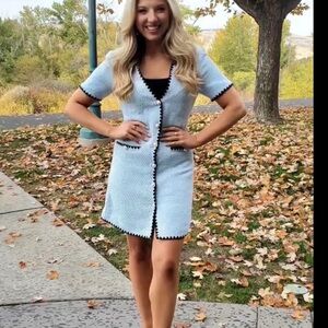 Alexia Admor Light Blue Dress with Black Trim